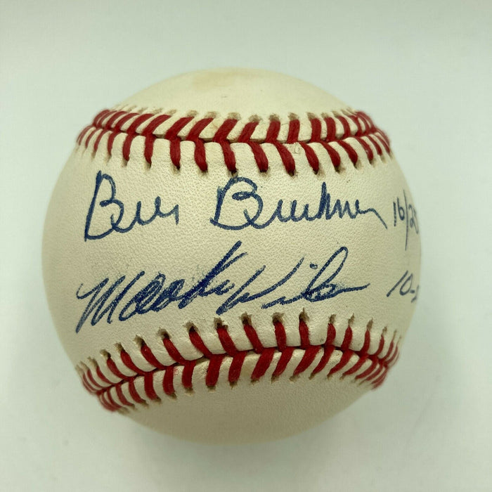 Bill Buckner & Mookie Wilson 10-25-1986 Signed Inscribed Baseball JSA