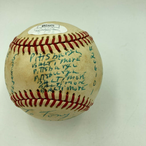 Lee Weyer Signed Heavily Inscribed 1979 World Series Game Used Baseball JSA COA