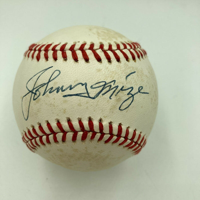 Johnny Mize Signed Autographed American League Baseball JSA COA