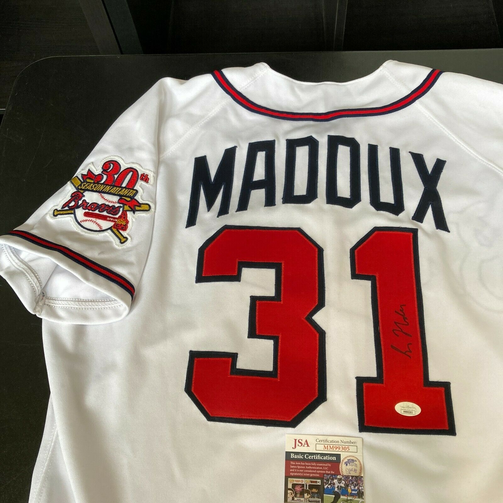maddux game used jersey