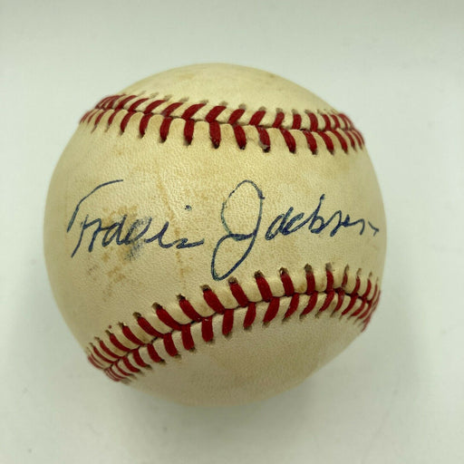 Travis Jackson Signed Vintage National League Feeney Baseball Beckett Sticker