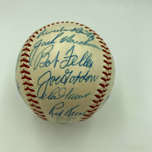 1955 Cleveland Indians Team Signed AL Baseball Joe Gordon & Bob Feller