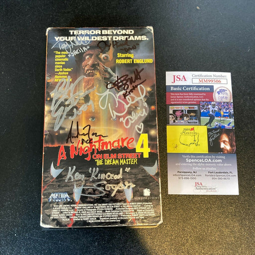 A Nightmare On Elm Street Cast Signed VHS Movie 9 Signatures JSA COA