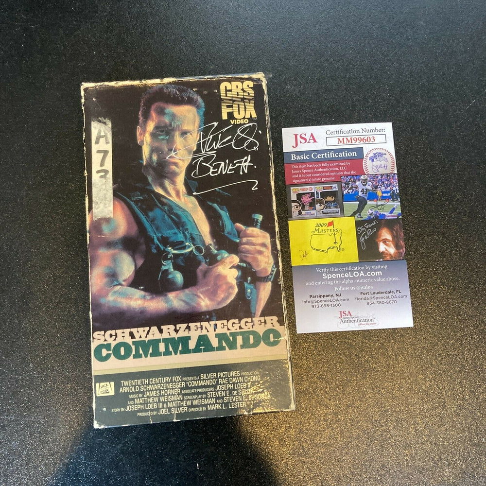 Vernon Wells Signed Schwarzenegger Commando  VHS Movie JSA COA