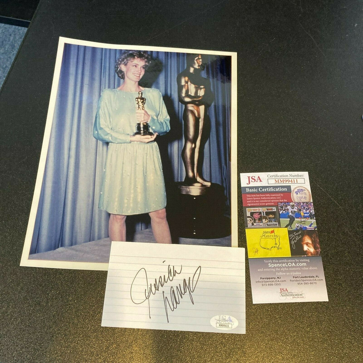 Jessica Lange Signed Autographed Index Card With JSA COA