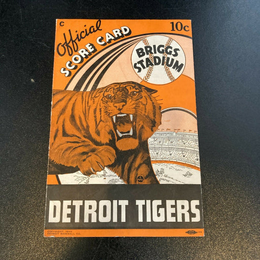1940 Detroit Tigers VS. New York Yankees Original Scorecard