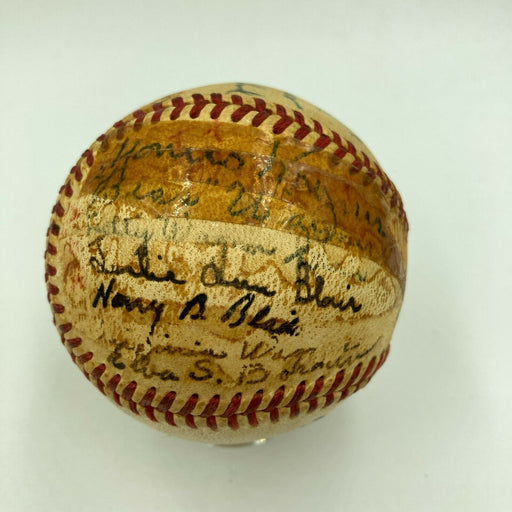 Honus Wagner And Wife & Children Signed Game Used 1952 NL Baseball JSA COA