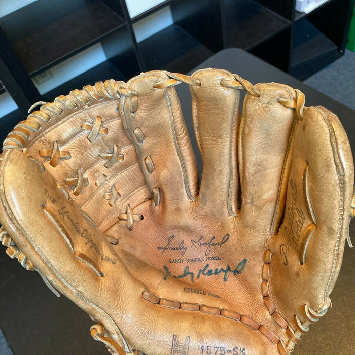 Sandy Koufax Signed 1960's Game Model Baseball Glove With PSA DNA COA