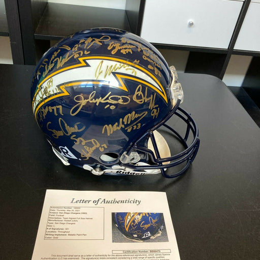 1993 San Diego Chargers Team Signed Authentic Game Model Helmet Junior Seau JSA