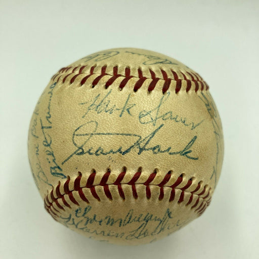 Ernie Banks Rookie 1954 Chicago Cubs Team Signed National League Baseball JSA