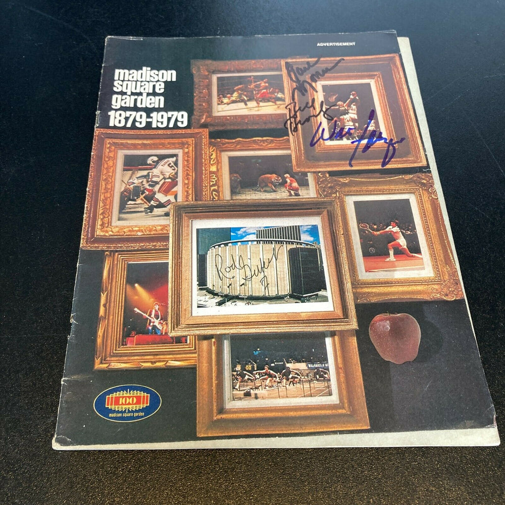 Walt Frazier Earl Monroe & Bill Bradley Signed New York Knicks Program