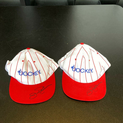 Lot Of (2) Jim Palmer Signed Vintage Jockey Baseball Hats Caps