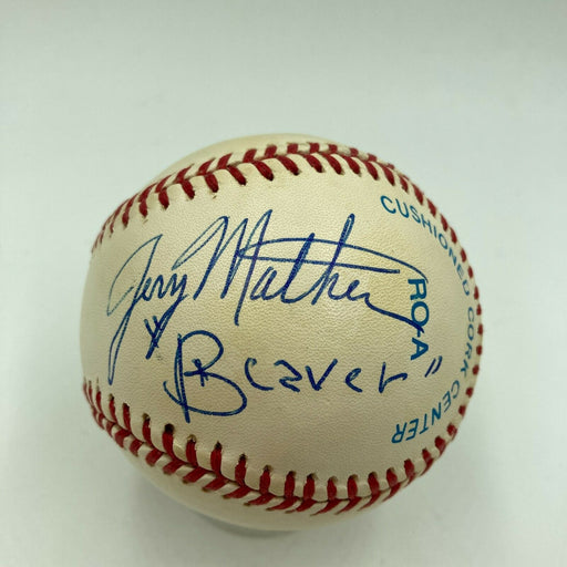 Jerry Mathers & Ken Osmond Signed Major League Baseball Movie Star JSA COA