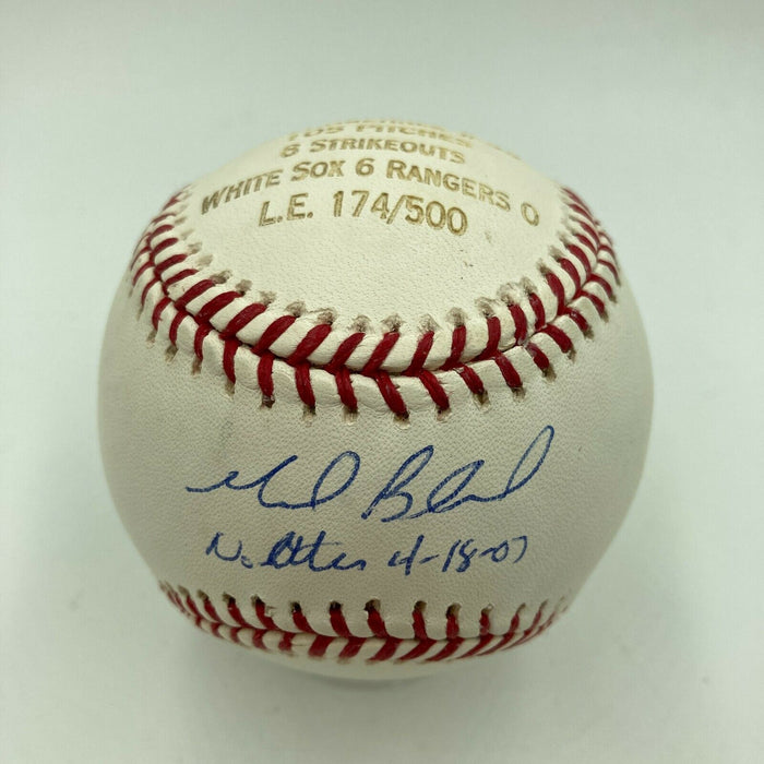 Rare Mark Buehrle No Hitter 4-18-2007 Signed Inscribed Stat Baseball JSA COA