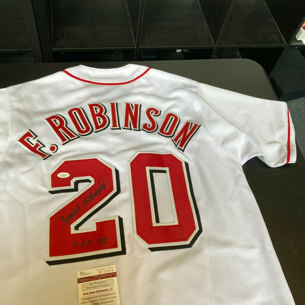 Frank Robinson Hall Of Fame 1982 Signed Cincinnati Reds Jersey JSA COA