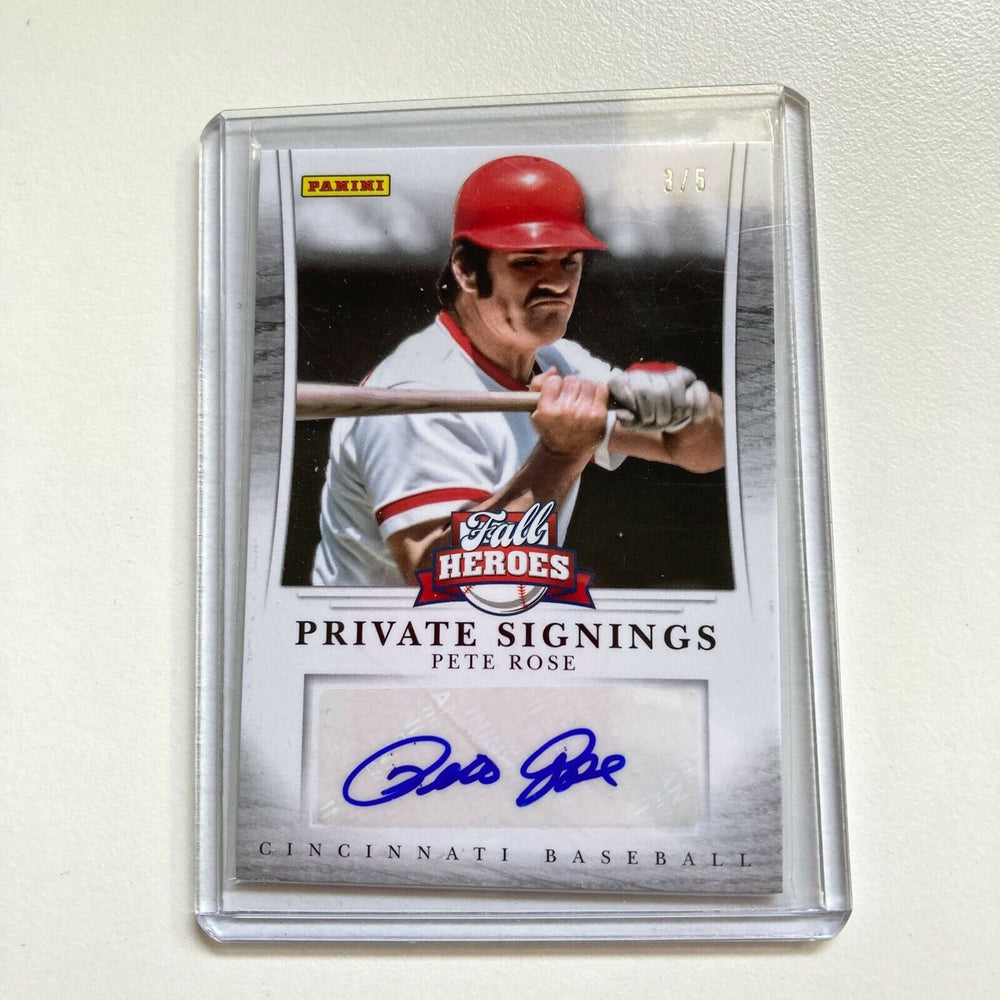 2013 Panini Fall Heroes Pete Rose #3/5 Signed Autographed Baseball Card Auto