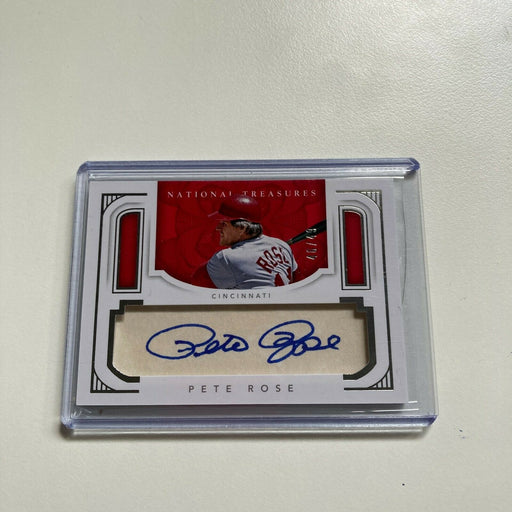 2016 Panini National Treasures Pete Rose #46/49 Signed Baseball Card Auto
