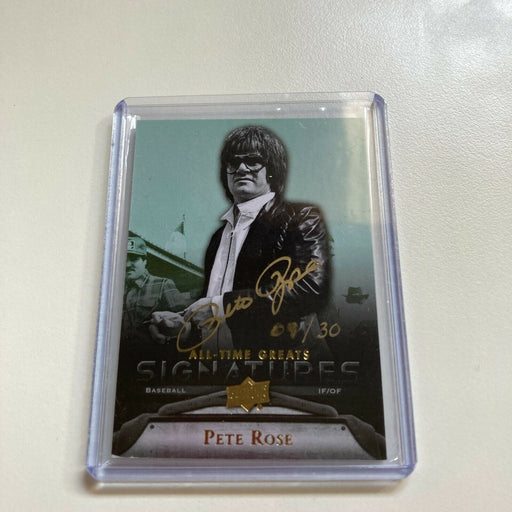 2012 Upper Deck All Time Greats Pete Rose Auto #9/30 Signed Baseball Card