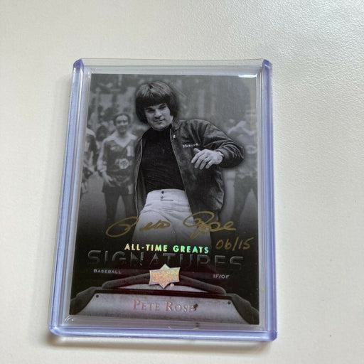 2012 Upper Deck All Time Greats Pete Rose Auto #6/15 Signed Baseball Card