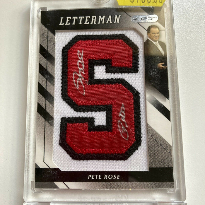 2008 Razor Letterman Pete Rose Auto #20/20 Patch Signed Baseball Card
