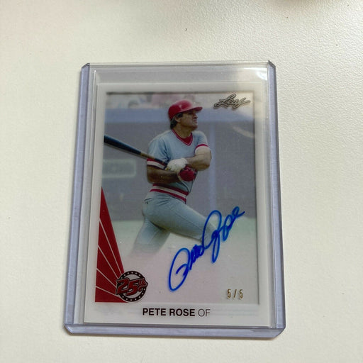 2015 Leaf Pete Rose Auto #5/5 Signed Autographed Baseball Card