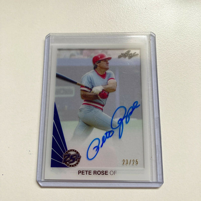2015 Leaf Pete Rose Auto #23/25 Signed Autographed Baseball Card