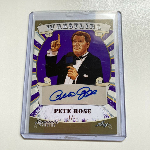 2016 Leaf Wrestling Pete Rose 1/1 Auto One Of One Signed Baseball Card