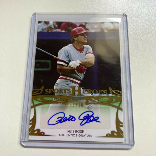 2013 Leaf Sports Heroes Pete Rose #3/10 Auto Signed Autographed Baseball Card