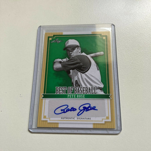 Leaf Best Of Baseball Pete Rose Auto Signed Autographed Baseball Card