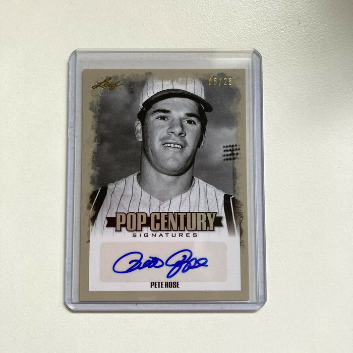 Leaf Pop Century Pete Rose #5/25 Auto Signed Autographed Baseball Card