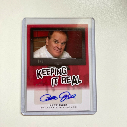 Leaf Keeping It Real Pete Rose #1/5 Auto Signed Autographed Baseball Card