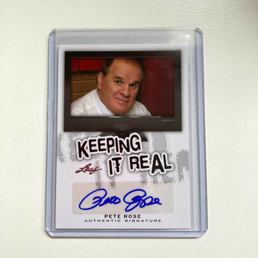 Leaf Keeping It Real Pete Rose Auto Signed Autographed Baseball Card