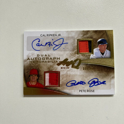 2015 Leaf Cal Ripken Jr. & Pete Rose Auto Signed Game Used Patch #6/25
