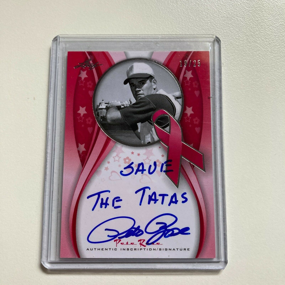 2013 Leaf Pete Rose Save The Tatas Auto #19/25 Signed Baseball Card