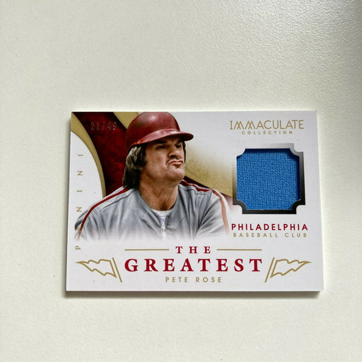 2014 Immaculate The Greatest Pete Rose Game Used Jersey Card