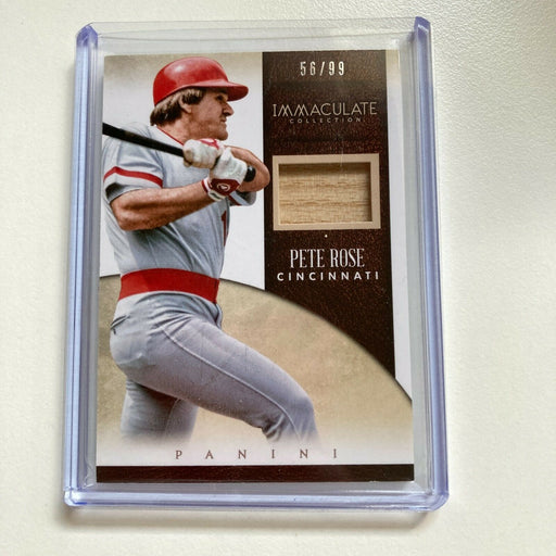 2014 Immaculate Collection Pete Rose #56/99 Game Used Bat Card