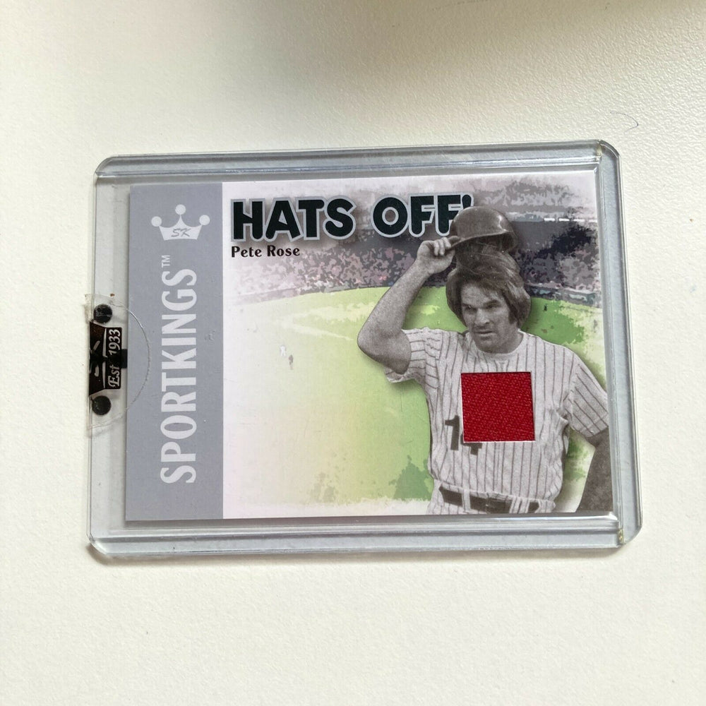 2007 Sportkings Pete Rose Game Used Hat Baseball Card