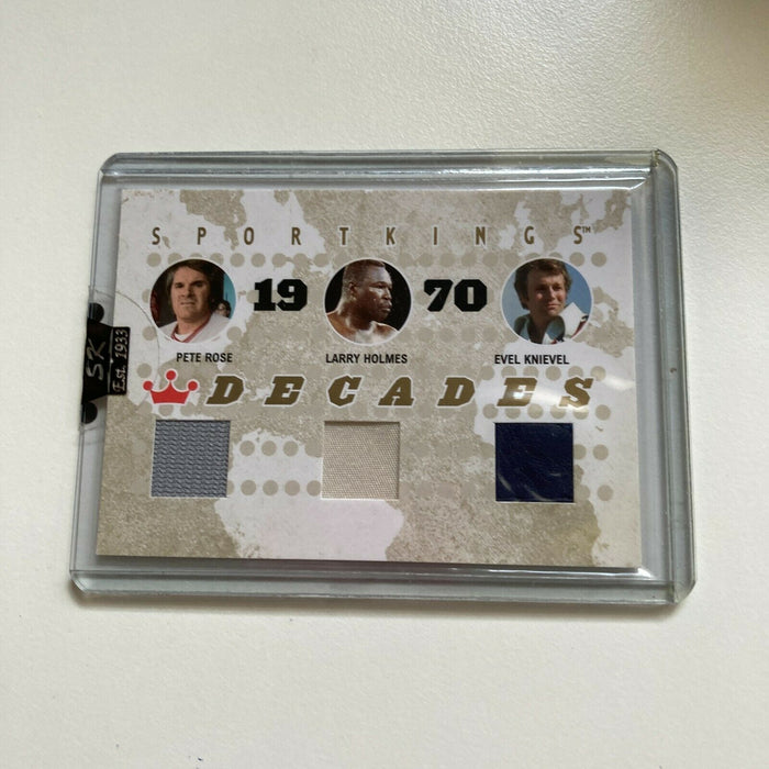 Leaf Sportkings Pete Rose Larry Holmes Evel Knievel Game Used Jersey