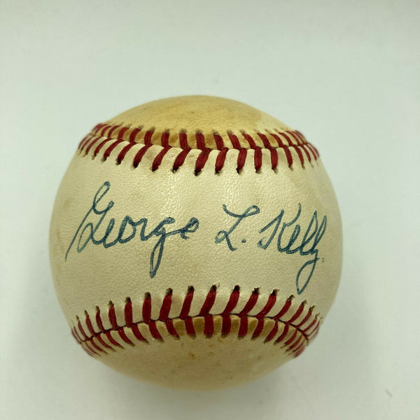 George Kelly Single Signed Baseball HOF Rare Ballpoint Signature JSA COA