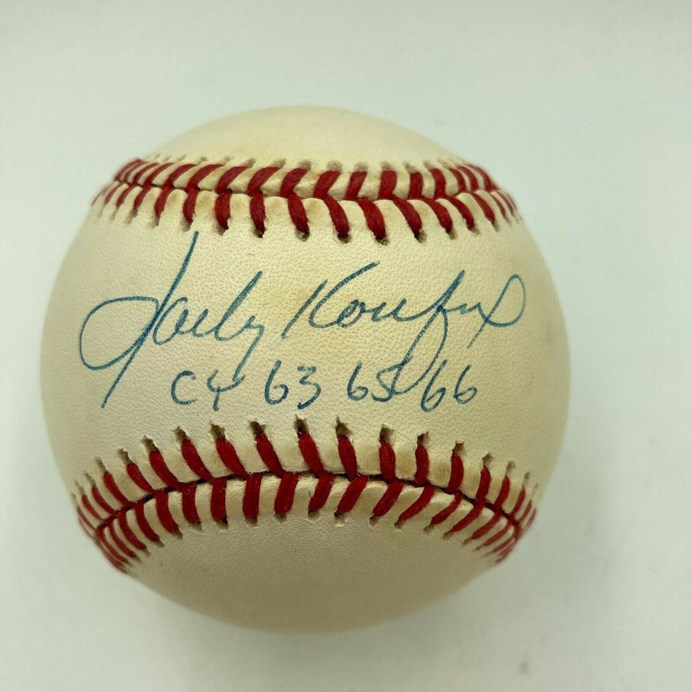 Sandy Koufax Cy Young 1963, 1965, 1966 Signed Autographed Baseball With JSA COA