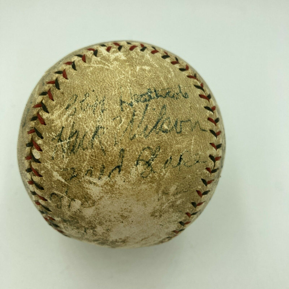 Hack Wilson Rogers Hornsby 1929-30 Chicago Cubs Champs Team Signed Baseball JSA