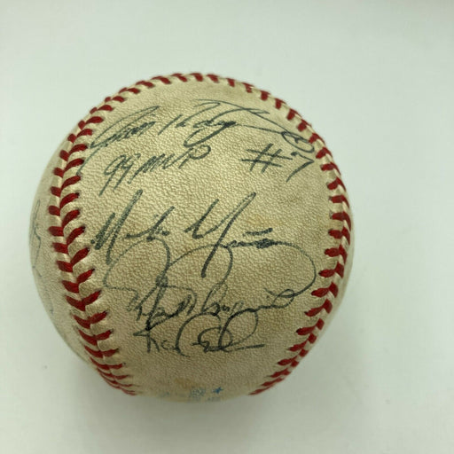 1999 Texas Rangers Signed Game Used Baseball Ivan Rodriguez Rafael Palmeiro