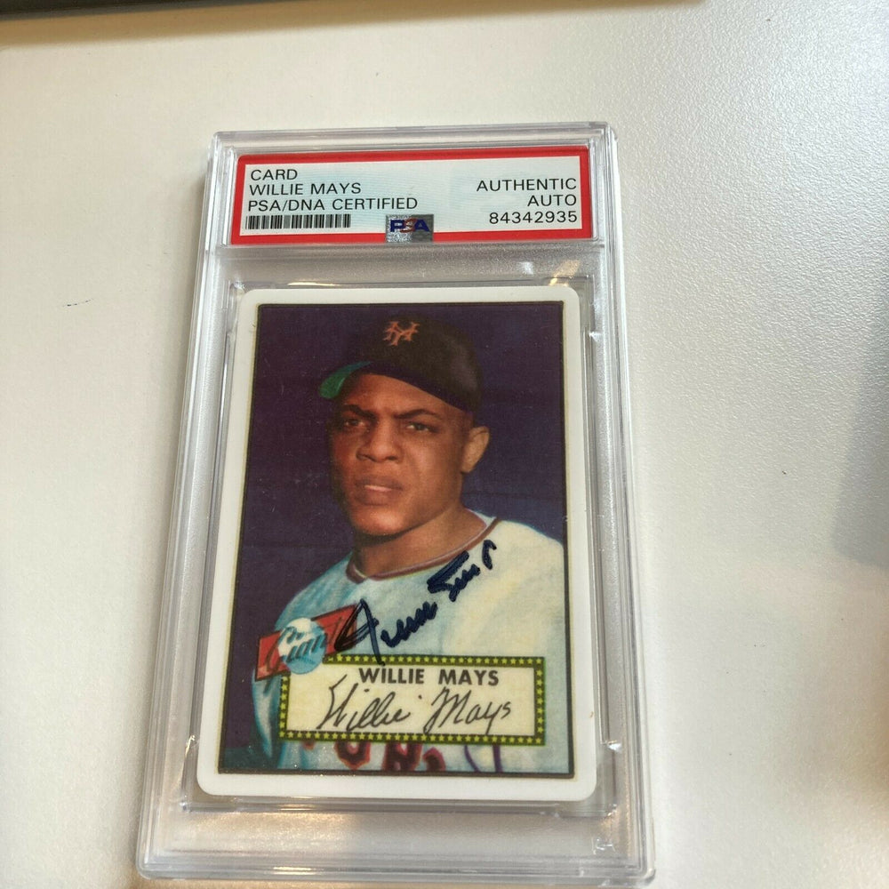 1952 Topps Willie Mays RC Signed Autographed Porcelain Baseball Card PSA DNA