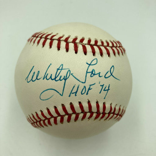 Nice Whitey Ford Hall Of Fame 1974 Signed American League Baseball JSA COA