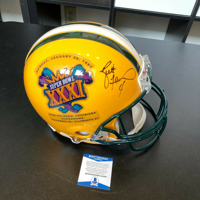 Brett Favre Signed 1997 Super Bowl Green Bay Packers Full Size Helmet Beckett