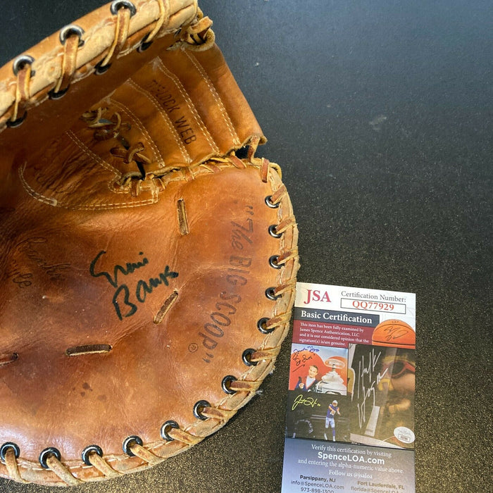 Ernie Banks Signed 1960's Game Model Baseball Glove Chicago Cubs JSA COA