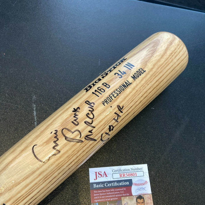 Ernie Banks Mr. Cub 512 Home Runs Signed Baseball Bat With JSA COA