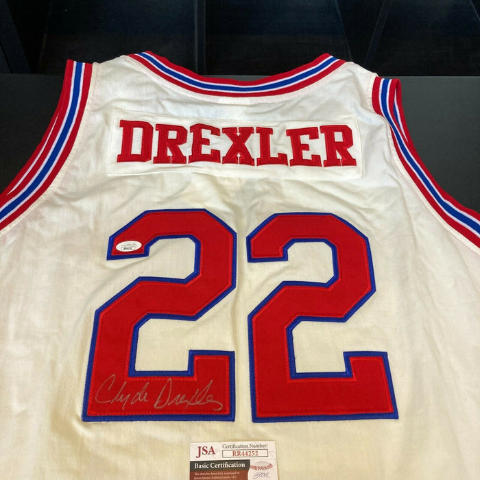 Clyde Drexler Signed Authentic 1983 High School Houston Cougars Jersey JSA COA