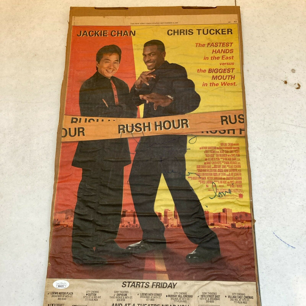 Chris Tucker Signed Large Newspaper Rush Hour Poster JSA COA