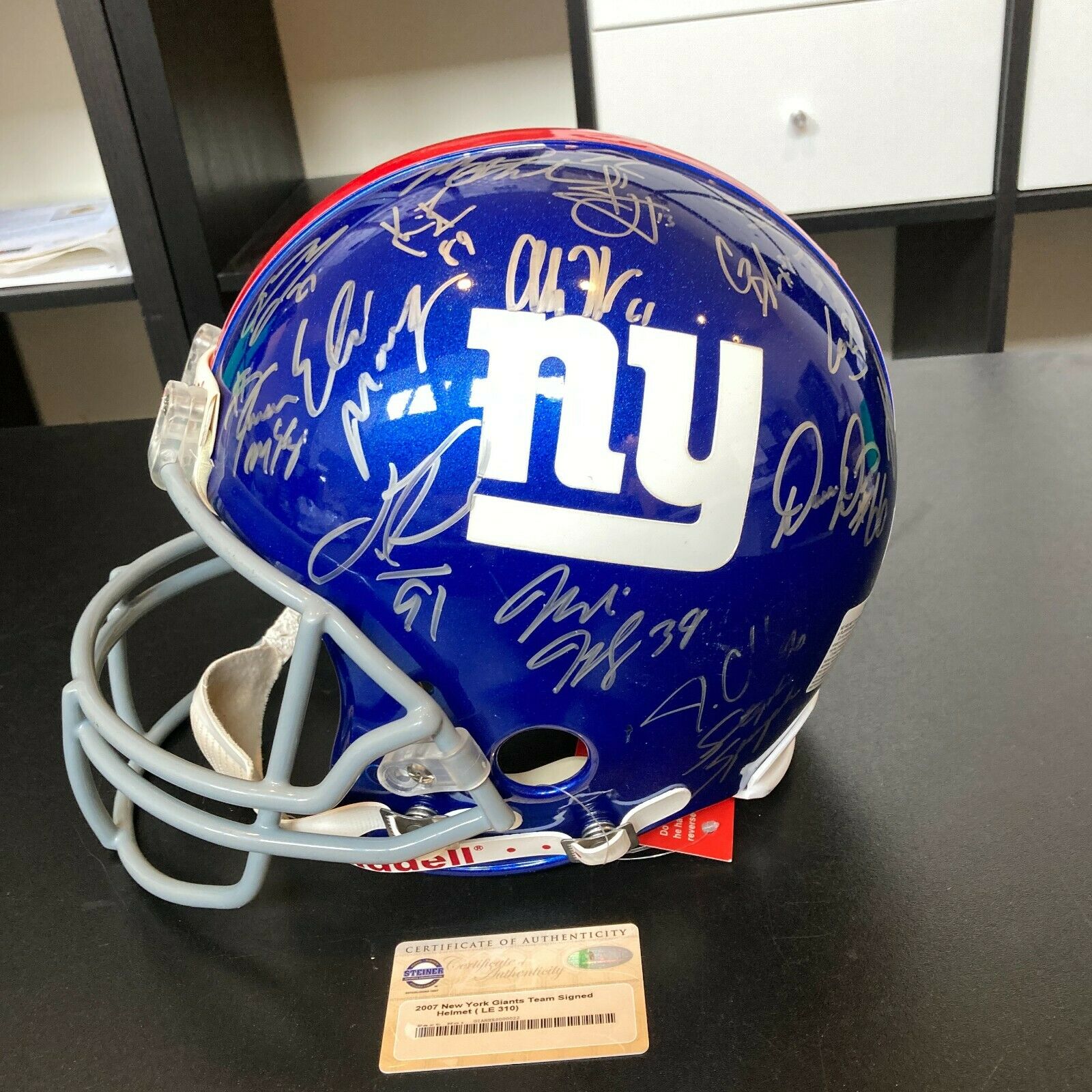 2022 New York Giants team signed full size football helmet COA